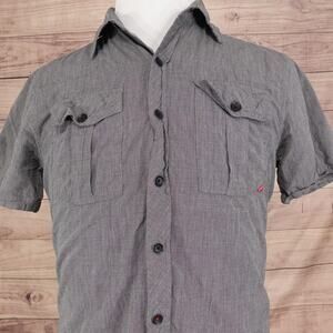 Element Shirt‎ Mens Medium Gray Short Sleeve Button Front Dual Chest Pockets